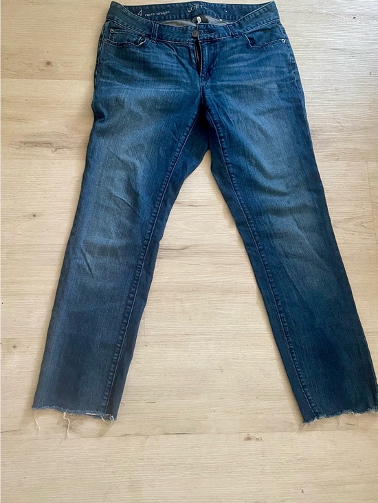 LOFT Denim - LOFT Dark Blue Cropped Straight Jeans